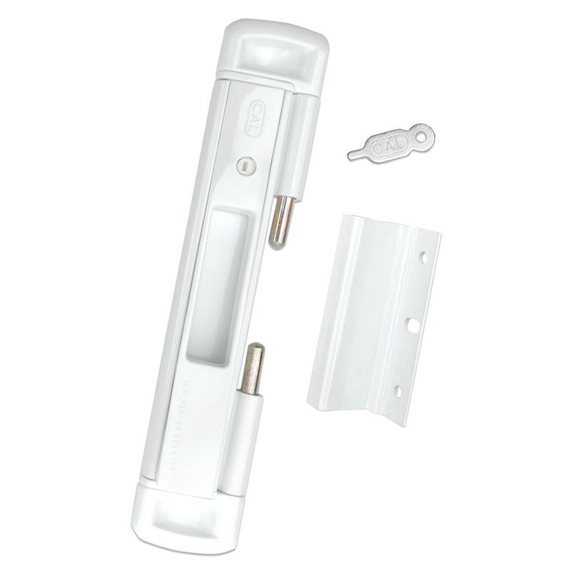 CAL DOUBLE-BOLT LOCK Double Bolt Lock for Sliding Glass Doors - Newly Patented - Advanced Technology to Keep Your Family Safe and Secure - High Security Lock - Virtually Burglar Proof (White) - Image 1